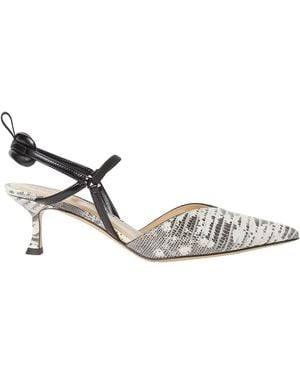 Fendi Slingback Very Colibrì With Medium Heel - Metallic