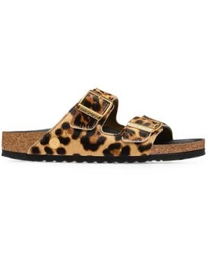 Birkenstock Arizona Fur Hex Fur Sandals - Brown