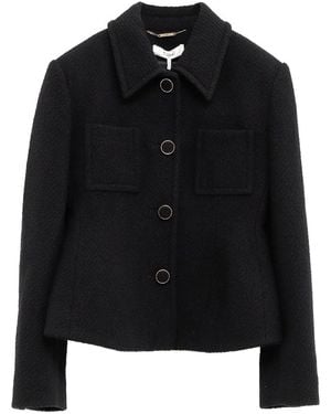 Chloé Wool Blend Jacket With Buttons - Black