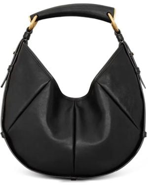 Saint Laurent Mombasa Small Leather Hobo Bag - Black