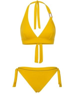 Fisico Triangle Acrylic Bikini Set - Yellow