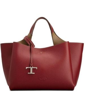 Tod's Leather Tote Bag - Red