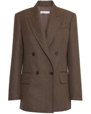 Max Mara Olimpia Blazer In Wool Batavia - Brown