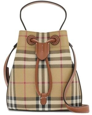 Burberry Drawstring Mini Bucket Bag - Metallic