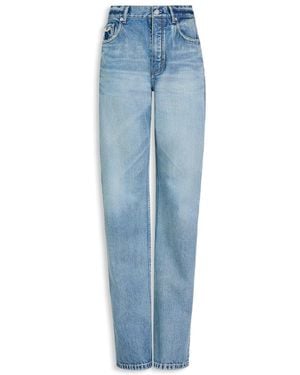 Alaïa Straight Trousers Denim - Blue