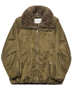 Stand Studio Thilda Shiny Nylon Jacket - Green