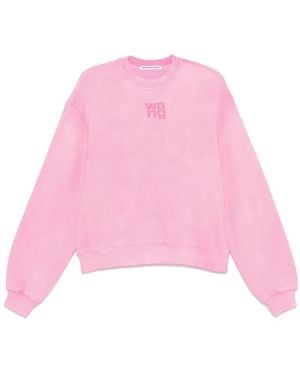 Alexander Wang Puff Logo Sweatshirt In Structured Terry - Pink