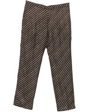 Dries Van Noten Palola Wool Striped Trousers - Grey