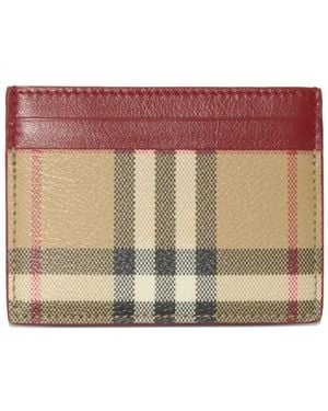 Burberry Check Card Case - Purple