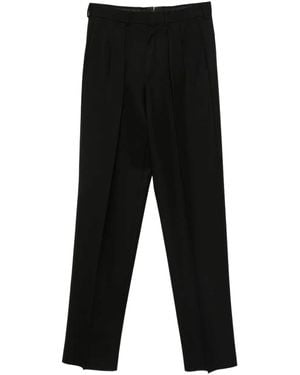 Tom Ford High Twist Broken Twill Double Pleat Trousers - Black