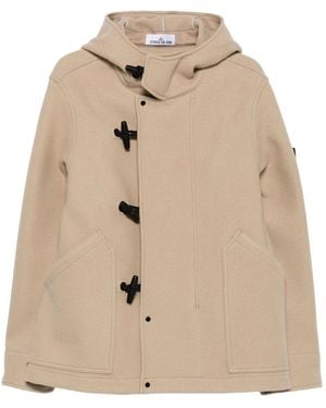 Stone Island Short Heavy Melton Duffle Parka - Natural