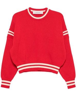 Golden Goose Cotton Boxy Jumper With Embroidery - Red