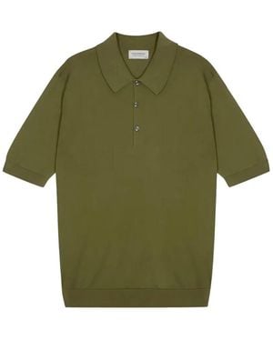 John Smedley Isis Fine Knit Cotton Polo Shirt - Green