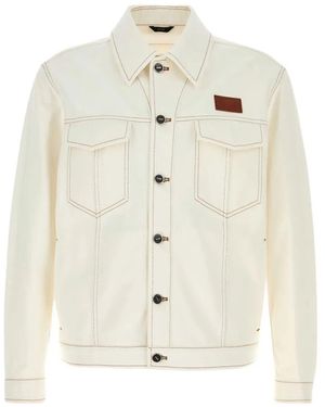 Fendi Oversized Denim Jacket - White