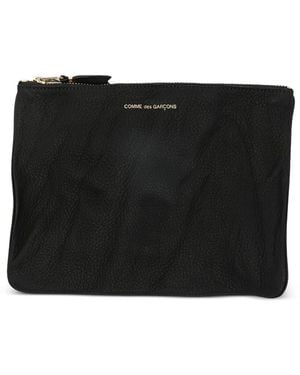 Comme des Garçons Washed Leather Wallet With Zip - Black