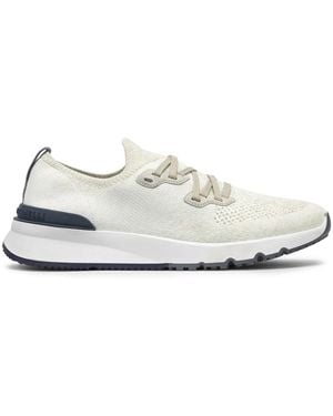 Brunello Cucinelli Cotton Chiné Knit Runners - White