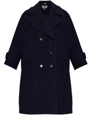Chloé Long Oversize Double-breasted Wool Coat - Blue