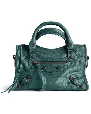 Balenciaga Le City Mini Arena Leather Bag - Green