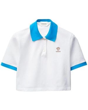 Versace Cotton Piquet Polo Shirt - Blue