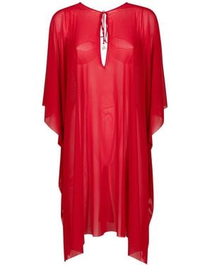 Fisico Semi-Transparent Kaftan - Red
