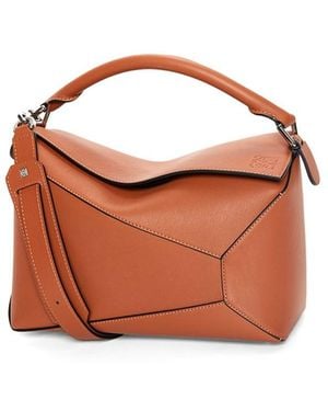 Loewe Embossed Leather Crossbody Bag - Brown