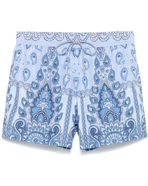 Etro Medallion Print Swim Shorts - Blue