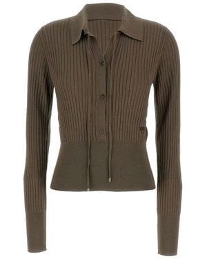 Fendi Slim-Fitting Wool Polo Sweater - Green