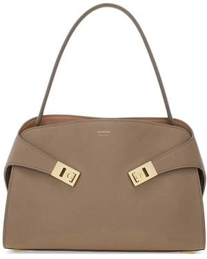 Ferragamo Hug Soft Medium Shoulder Bag - Grey