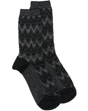 Missoni Zig-zag Cotton Socks - Black