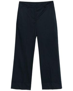 Incotex Arlys Wide-Leg Cuffed Cotton Pants - Blue