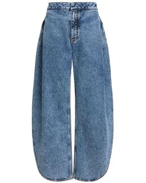 Alaïa High Waist Side Slit Jeans - Blue