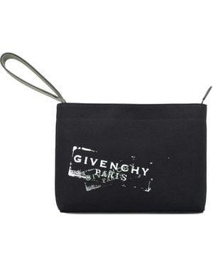 Givenchy Logo-Print Clutch Bag - Black