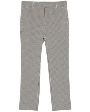 Incotex Kimama Gingham-Pattern Straight-Leg Trousers - Grey
