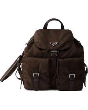 Prada Medium Re-Nylon Backpack With Pouch - Black