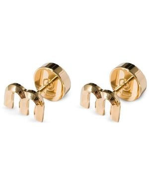 Miu Miu Three-Dimensional Metal Earrings - Metallic