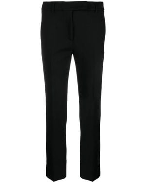 Incotex Tailored Wool Trousers With Straight Leg And Mid Rise - Black