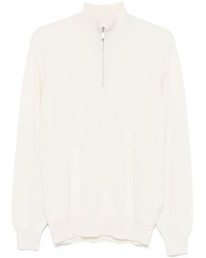 Brunello Cucinelli Cashmere Jumper With Half Zip - White
