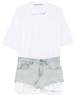 Alexander Wang Pre-Styled Polo And Denim Dress - White