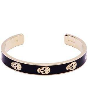 McQueen Thin Skull Cuff Bracelet - White