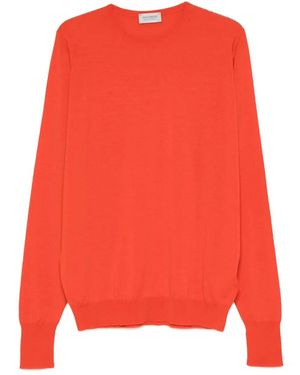 John Smedley Marcus Jumper In Extra Fine Merino Wool - Red