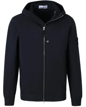Stone Island Lightweight Hooded Zipped Jacket - Blue