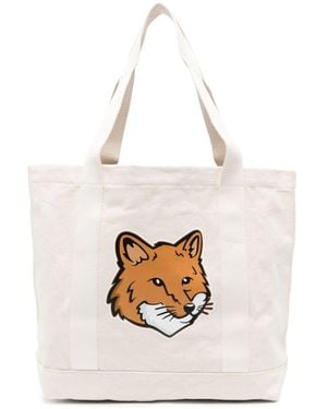 Maison Kitsuné Chillax Fox Tote Bag - White