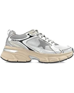 Golden Goose Lightstar Laminated Leather And Mesh Trainers - White
