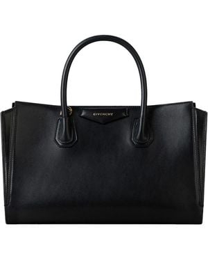 Givenchy Small Shiny Black Grained Leather "catchall Antigona