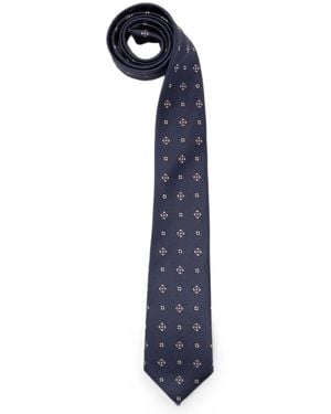 Saint Laurent Silk Jacquard Tie - Blue