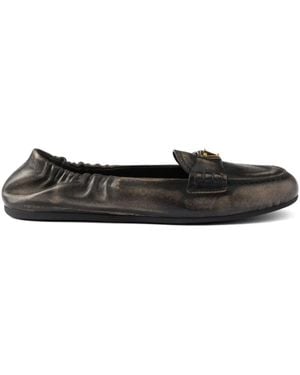 Prada Logo Loafers - Black