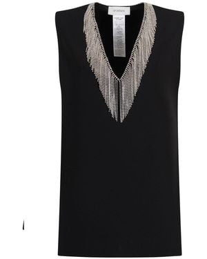 Sportmax Sleeveless Top With Rhinestones - Black