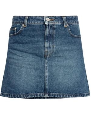 A.P.C. Moss Denim Mini Skirt - Blue