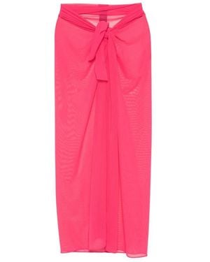 Fisico Long Tulle Pareo - Pink