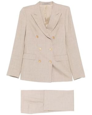 Tagliatore Parigi Double-Breasted Wool Blend Suit - Natural